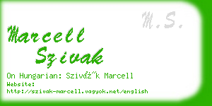 marcell szivak business card